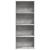 Bibliotecă, gri beton, 60x30x152 cm, lemn prelucrat GartenMobel Dekor
