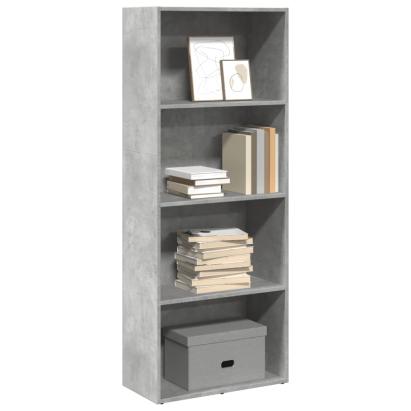 Bibliotecă, gri beton, 60x30x152 cm, lemn prelucrat GartenMobel Dekor