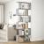 Bibliotecă/separator 6 niveluri gri beton 70x24x193 cm lemn GartenMobel Dekor