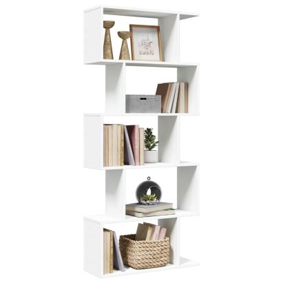 Bibliotecă/separator cameră 5 niveluri, alb, 70x24x161 cm, lemn GartenMobel Dekor