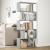 Bibliotecă/separator 5 niveluri gri beton 70x24x161 cm lemn GartenMobel Dekor