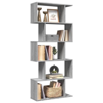 Bibliotecă/separator 5 niveluri sonoma gri 70x24x161 cm lemn GartenMobel Dekor