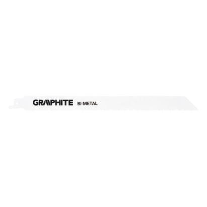 Panza, lama, fierastrau tip sabie, pentru lemn, metal, BIM, 10 TPI, set 2 buc, 225 mm, Graphite GartenVIP DiyLine