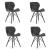 Set 4 scaune stil scandinav, Artool, Lago, piele ecologica, lemn, negru, 47.5x52x74 cm GartenVIP DiyLine