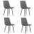 Set 4 scaune bucatarie/living,  Artool, Turin, catifea, metal, gri si negru, 44.5x53x88.5 cm GartenVIP DiyLine