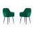 Set 2 scaune bucatarie/living,  Artool, Lugo, catifea, metal, verde si negru, 57.5x56.5x86.5 cm GartenVIP DiyLine