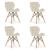 Set 4 scaune stil scandinav, Artool, Lago, catifea, lemn, bej, 47x52x74 cm GartenVIP DiyLine