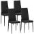 Set 4 scaune bucatarie/living, Tomlo, piele PVC, otel, negru, 41x50x97 cm GartenVIP DiyLine