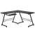 Birou calculator pe colt, convertibil, otel, MDF, cu raft tastatura, negru, max 20 kg, 130x130x73.5 cm GartenVIP DiyLine