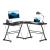 Birou calculator pe colt, convertibil, otel, MDF, cu raft tastatura, negru, max 20 kg, 130x130x73.5 cm GartenVIP DiyLine