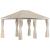 Pavilion/foisor pentru gradina/terasa, cadru metalic, cu perdele, bej, 4x3x2.64 m GartenVIP DiyLine