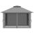 Pavilion/foisor pentru gradina/terasa, pliabil, cu inaltime ajustabila, material Oxford, cadru metalic, plasa insecte, 4 contragreutati, gri, 3.92x3.92x2.83 m GartenVIP DiyLine