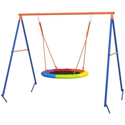Complex de joaca, leagan tip cuib de barza, material Oxford, multicolor, 196x172x180 cm GartenVIP DiyLine