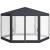 Pavilion/foisor pentru gradina/terasa, cadru metalic, cu plasa de tantari, gri inchis, 3.94x3.94x2.5 m GartenVIP DiyLine