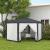 Pavilion/foisor pentru gradina/terasa, cadru metalic, cu plasa de tantari, gri inchis, 3.94x3.94x2.5 m GartenVIP DiyLine
