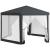 Pavilion/foisor pentru gradina/terasa, cadru metalic, cu plasa de tantari, gri inchis, 3.94x3.94x2.5 m GartenVIP DiyLine