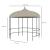 Pavilion/foisor pentru gradina/terasa, rotund, stil gazebo, cadru metalic, cu perdele, bej, 3x2.85 m GartenVIP DiyLine