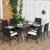 Set mobilier gradina/terasa, negru si bej, ratan sintetic, 1 masa, 6 scaune, Lynna GartenVIP DiyLine