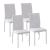 Set 4 scaune bucatarie/living, Ethel, piele ecologica, metal, alb, 41x50x91 cm GartenVIP DiyLine
