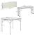 Set mobilier gradina/camping, pliabil, 1 masa, 2 banci, MDF si aluminiu, alb, 90 cm, Frankfurt GartenVIP DiyLine