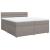 Pat box spring cu saltea, gri taupe, 200x200 cm, textil GartenMobel Dekor