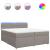 Pat box spring cu saltea, gri taupe, 200x200 cm, textil GartenMobel Dekor