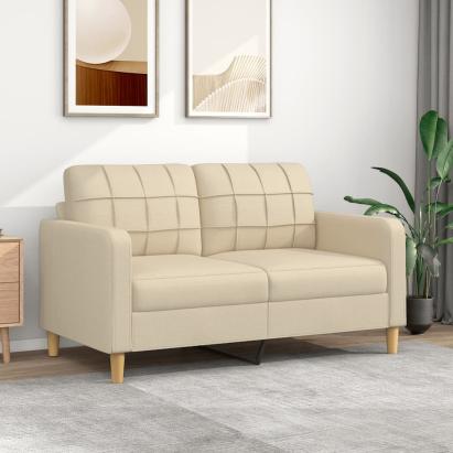 Canapea cu 2 locuri, crem, 140 cm, material textil GartenMobel Dekor