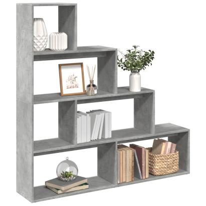 Bibliotecă/separator cameră gri beton 143,5x29x143,5 cm lemn GartenMobel Dekor