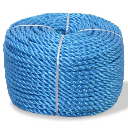 Frânghie împletită polipropilenă, albastru, 100 m, 14 mm   GartenMobel Dekor