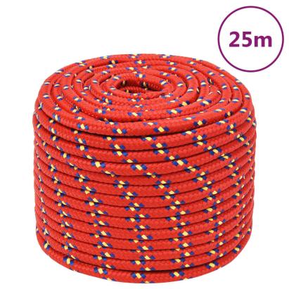 Frânghie de barcă, roșu, 14 mm, 25 m, polipropilenă GartenMobel Dekor