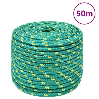 Frânghie de barcă, verde, 14 mm, 50 m, polipropilenă GartenMobel Dekor