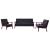 Set canapea, 3 piese., negru, piele artificială GartenMobel Dekor