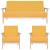 Set de canapele, 3 piese, galben, material textil GartenMobel Dekor
