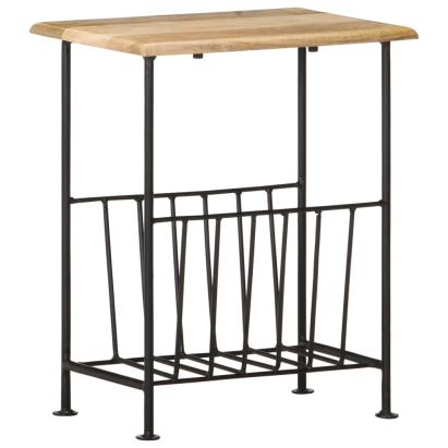 Suport pentru reviste, 40x30x50 cm, lemn masiv de mango și oțel GartenMobel Dekor