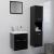 Set mobilier de baie, negru, lemn prelucrat GartenMobel Dekor