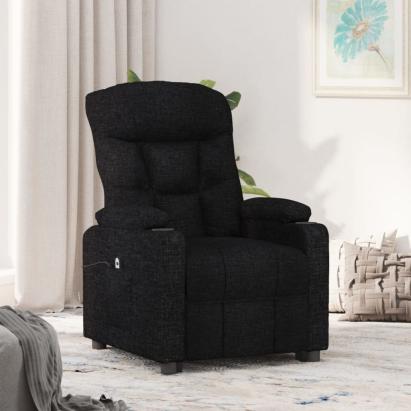 Fotoliu rabatabil electric, negru, material textil GartenMobel Dekor