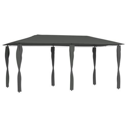 Pavilion cu huse pentru stâlpi, antracit, 3x6x2,6 m, 160 g/m² GartenMobel Dekor