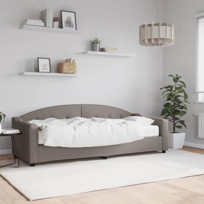 Pat de zi cu saltea, gri taupe, 80x200 cm, textil GartenMobel Dekor