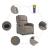 Fotoliu electric de masaj rabatabil, gri taupe, textil GartenMobel Dekor
