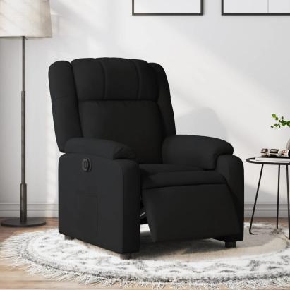 Fotoliu rabatabil electric, negru, material textil GartenMobel Dekor