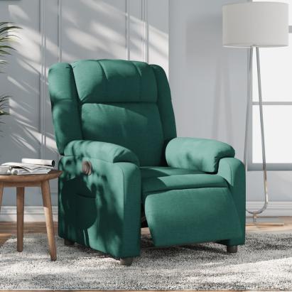 Fotoliu rabatabil electric, verde închis, material textil GartenMobel Dekor