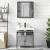 Set mobilier de baie, 2 piese, gri sonoma, lemn prelucrat GartenMobel Dekor
