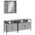 Set dulapuri de baie, 3 piese, gri sonoma, lemn prelucrat GartenMobel Dekor