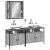 Set dulapuri de baie, 3 piese, gri sonoma, lemn prelucrat GartenMobel Dekor