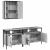 Set dulapuri de baie, 3 piese, gri sonoma, lemn prelucrat GartenMobel Dekor