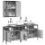 Set dulapuri de baie, 3 piese, gri sonoma, lemn prelucrat GartenMobel Dekor