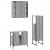 Set dulapuri de baie, 3 piese, gri sonoma, lemn prelucrat GartenMobel Dekor