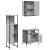 Set dulapuri de baie, 3 piese, gri sonoma, lemn prelucrat GartenMobel Dekor