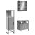 Set dulapuri de baie, 3 piese, gri sonoma, lemn prelucrat GartenMobel Dekor
