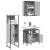 Set dulapuri de baie, 3 piese, gri sonoma, lemn prelucrat GartenMobel Dekor